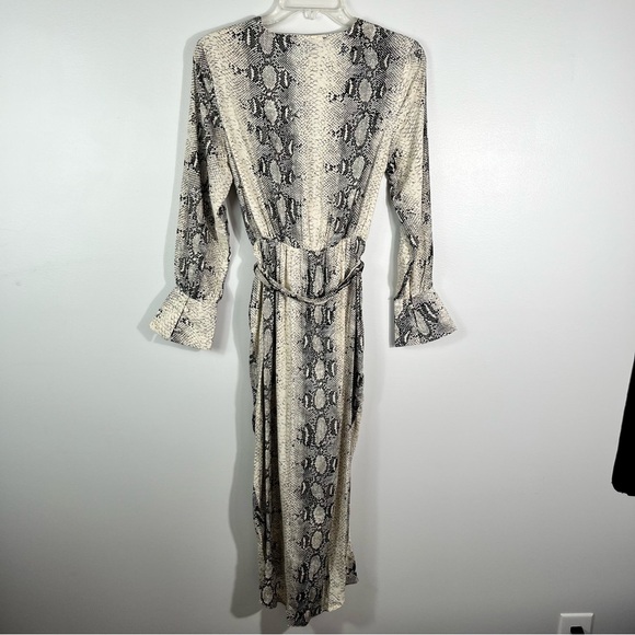Paper Heart Boutique Python Snakeskin Printed Long Sleeve Wrap Style Dress XS - Picture 4 of 5